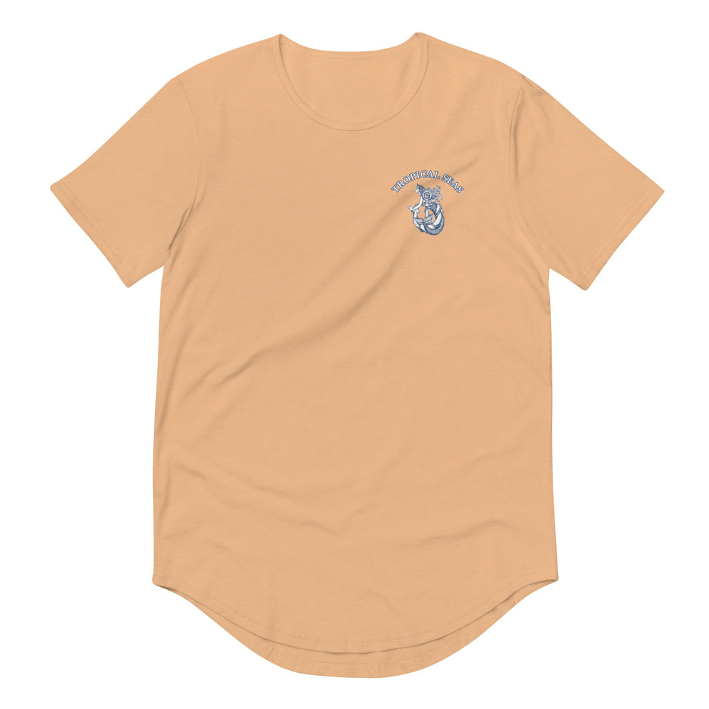 Men's Curved Hem Ancient Mermaid Anchor T-Shirt